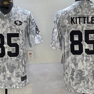 San Francisco 49ers #85 George Kittle Limited Arctic Camo 2024 Salute to Service Jersey