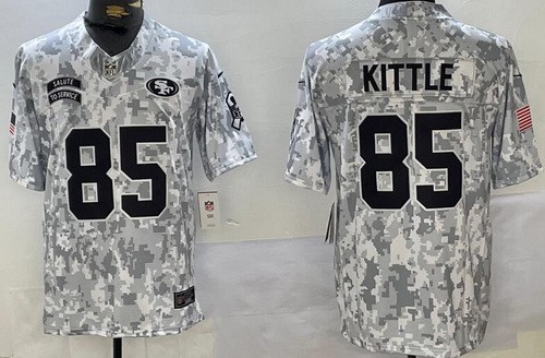 San Francisco 49ers #85 George Kittle Limited Arctic Camo 2024 Salute to Service Jersey