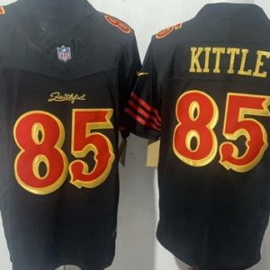 San Francisco 49ers #85 George Kittle Limited Black Rivalries FUSE Vapor Jersey