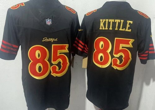 San Francisco 49ers #85 George Kittle Limited Black Rivalries FUSE Vapor Jersey