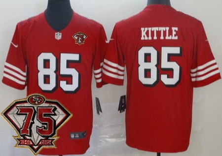 San Francisco 49ers #85 George Kittle Limited Red 75th Anniversary Alternate Vapor Jersey