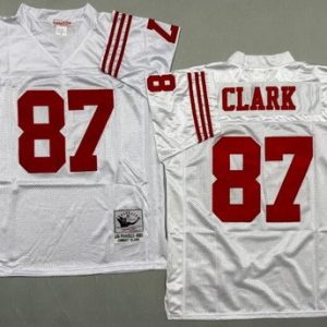 San Francisco 49ers #87 Dwight Clark White Throwback Jersey