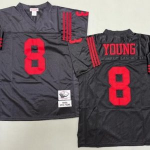 San Francisco 49ers #8 Steve Young Black 1994 Throwback Jersey