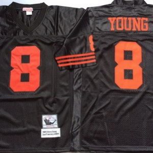San Francisco 49ers #8 Steve Young Black Throwback Jersey