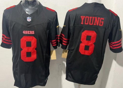 San Francisco 49ers #8 Steve Young Limited Black FUSE Vapor Jersey