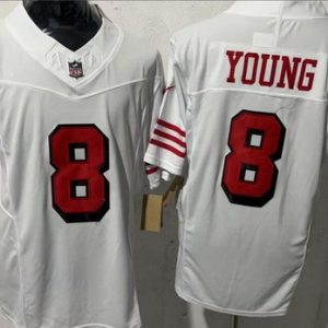 San Francisco 49ers #8 Steve Young Limited White Throwback FUSE Jersey