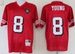 San Francisco 49ers #8 Steve Young Red 75th Throwback Jersey