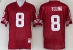 San Francisco 49ers #8 Steve Young Red Throwback Jersey