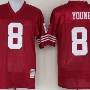 San Francisco 49ers #8 Steve Young Red Throwback Jersey