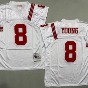 San Francisco 49ers #8 Steve Young White 1994 Throwback Jersey