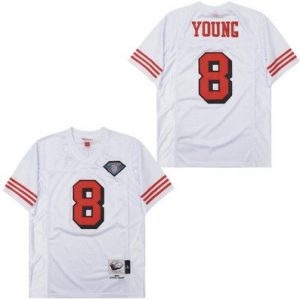San Francisco 49ers #8 Steve Young White 75th 1994 Throwback Jersey