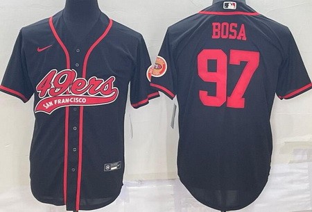 San Francisco 49ers #97 Nick Bosa Black Baseball Jersey