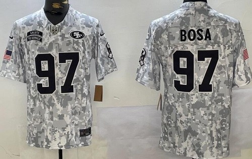 San Francisco 49ers #97 Nick Bosa Limited Arctic Camo 2024 Salute to Service Jersey
