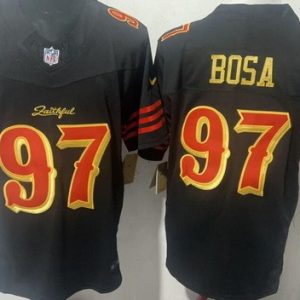 San Francisco 49ers #97 Nick Bosa Limited Black Rivalries FUSE Vapor Jersey