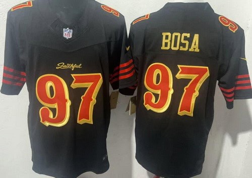 San Francisco 49ers #97 Nick Bosa Limited Black Rivalries FUSE Vapor Jersey