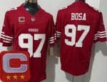 San Francisco 49ers #97 Nick Bosa Limited Red 2025 Captain Patch FUSE Vapor Jersey