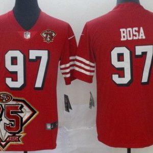 San Francisco 49ers #97 Nick Bosa Limited Red 75th Anniversary Alternate Vapor Jersey