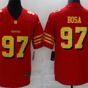 San Francisco 49ers #97 Nick Bosa Limited Red Gold Vapor Jersey