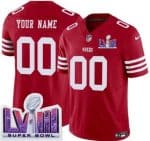 San Francisco 49ers Customized Limited Red LVIII Super Bowl FUSE Vapor Jersey