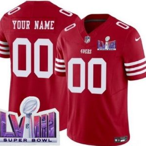 San Francisco 49ers Customized Limited Red LVIII Super Bowl FUSE Vapor Jersey