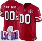 San Francisco 49ers Customized Limited Red Throwback LVIII Super Bowl FUSE Vapor Jersey