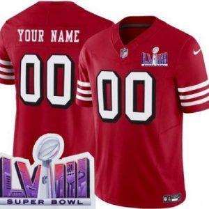 San Francisco 49ers Customized Limited Red Throwback LVIII Super Bowl FUSE Vapor Jersey