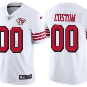 San Francisco 49ers Customized Limited White 75th Anniversary Alternate Vapor Jersey