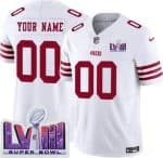 San Francisco 49ers Customized Limited White LVIII Super Bowl FUSE Vapor Jersey