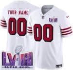 San Francisco 49ers Customized Limited White Throwback LVIII Super Bowl FUSE Vapor Jersey