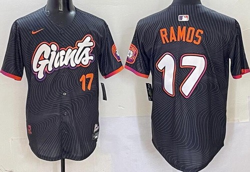 San Francisco Giants #17 Heliot Ramos Black 2025 City Connect Limited Jersey