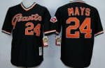 San Francisco Giants #24 Willie Mays Black Throwback Jersey