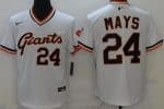 San Francisco Giants #24 Willie Mays White Throwback Cool Base Jersey