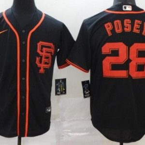 San Francisco Giants #28 Buster Posey Black 2020 Cool Base Jersey