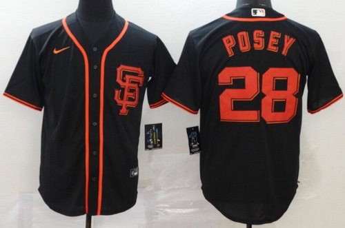 San Francisco Giants #28 Buster Posey Black 2020 Cool Base Jersey