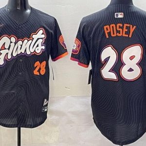 San Francisco Giants #28 Buster Posey Black 2025 City Connect Limited Jersey