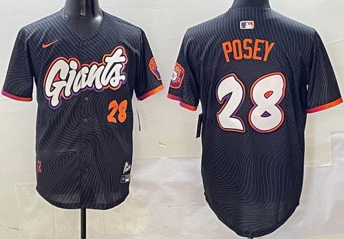 San Francisco Giants #28 Buster Posey Black 2025 City Connect Limited Jersey