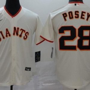 San Francisco Giants #28 Buster Posey Cream 2020 Cool Base Jersey