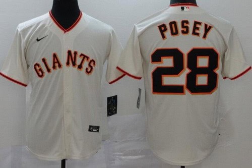 San Francisco Giants #28 Buster Posey Cream 2020 Cool Base Jersey