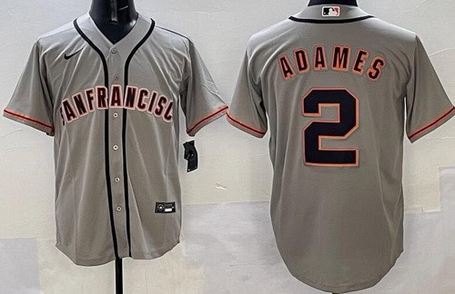 San Francisco Giants #2 Willy Adames Gray Cool Base Jersey