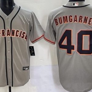 San Francisco Giants #40 Madison Bumgarner Gray Cool Base Jersey