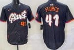 San Francisco Giants #41 Wilmer Flores Black 2025 City Connect Limited Jersey