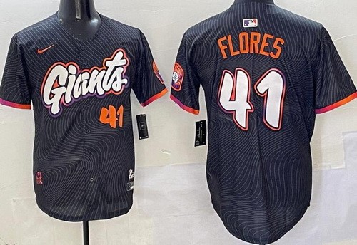 San Francisco Giants #41 Wilmer Flores Black 2025 City Connect Limited Jersey