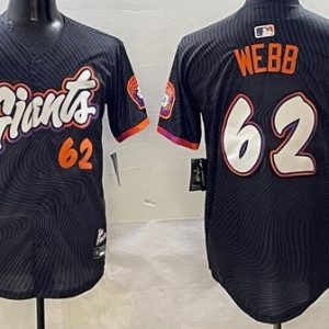 San Francisco Giants #62 Logan Webb Black 2025 City Connect Limited Jersey
