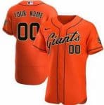 San Francisco Giants Customized Orange Authentic Jersey