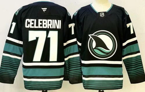 San Jose Sharks #71 Macklin Celebrini Black Authentic Jersey