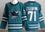San Jose Sharks #71 Macklin Celebrini Teal Authentic Jersey