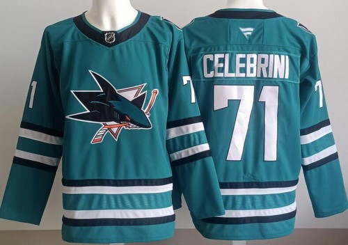 San Jose Sharks #71 Macklin Celebrini Teal Authentic Jersey