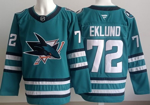 San Jose Sharks #72 William Eklund Teal Authentic Jersey