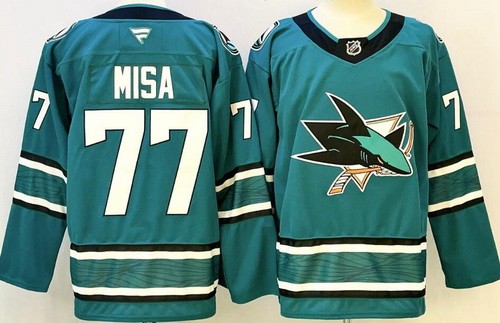 San Jose Sharks #77 Michael Misa Teal Authentic Jersey