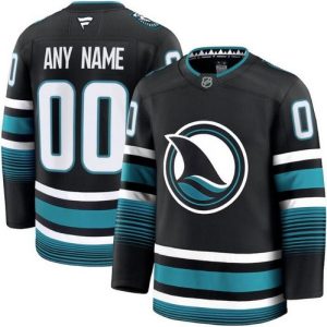 San Jose Sharks Customized Black Alternate Fanatics Authentic Jersey